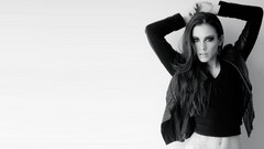 Woman white background brunettes panties black panties Lauren 