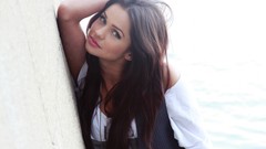 Woman white background brunettes Sianad Gregory