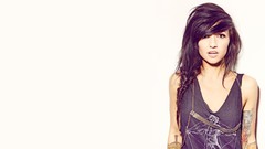 Woman white background Celebrity long hair brunettes singers 