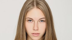 Woman white background faces blondes blue eyes models Simple 