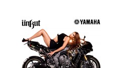 Woman white background legs models yamaha r1 motorbikes high 
