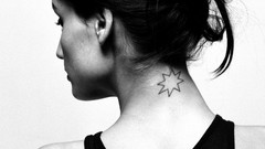 Woman white background Leonor Varela monochrome Actress tattoos 