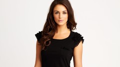 Woman white background lingerie brunettes models lauren budd La 