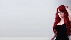 Woman white background long hair redheads Sofia Wilhelmina