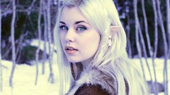 Woman white hair dragonborn blue eyes models dovahkiin