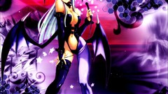 Woman white hair skirts long hair Darkstalkers Morrigan 