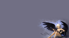 Woman wings guitars white