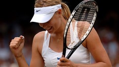 Woman Winner blondes smiling maria sharapova tennis racquets 