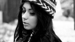 Woman wool faces monochrome models grayscale Danielle Mansutti