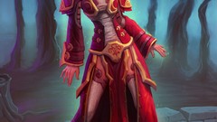 Woman world of warcraft blood elf redheads artwork sorceress 