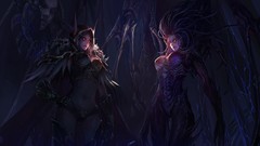 Woman world of warcraft starcraft Night Elf artwork heroes of 