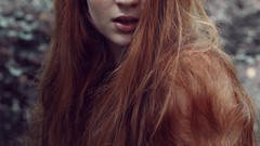 Woman young Actress redheads blurred background sansa stark 