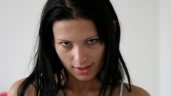 Woman young faces brunettes black eyes no makeup Mili Jay