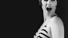 Woman zooey deschanel grayscale