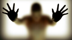 Women Hands on Glass People dark