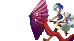 Women touhou blue hair