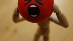 Wood angry emoticon protest toys (children) stickman