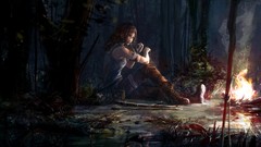Wood lonely tomb raider lara croft artwork video games arty