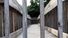 Wooden fence wooden bridge wooden floor