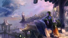 World of warcraft Night Elf artwork afternoon Darkshore