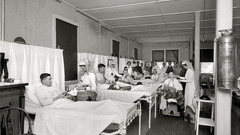 Wounded back from trenches