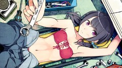 Wrench anime girls black hair purple eyes original characters