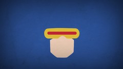 X-Men blue background Cyclops superheroes minimalistic blo0p