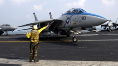 Yellow Aircraft Carrier deck f-14 tomcat aircraft carriers. 