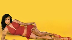 Yellow background tattoos Kat von D