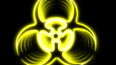 Yellow biohazard glowing Simple