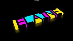 Yellow black blue text pink light glow 3d cinema 4d 3D view 3D 