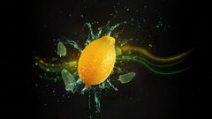 Yellow black food citrus