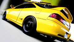 Yellow cars Acura Integra