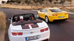 Yellow Chevrolet vehicles chevrolet camaro muscle cars EU