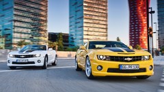 Yellow Chevrolet vehicles chevrolet camaro muscle cars EU