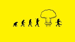 Yellow Evolution yellow background funny minimalistic nuclear 