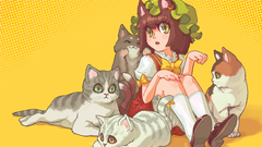 Yellow eyes cat ears