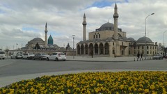 Yellow Green roads Turkey tombs minaret mosques pray Mevlana 