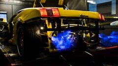 Yellow Lamborghini exhaust