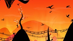 Yellow orange abstract Twisted funny down below