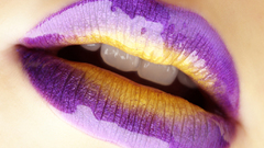 Yellow purple lips