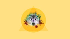Yellow retro Wolves pale busy