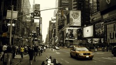 Yellow sepia Times Square new york city York
