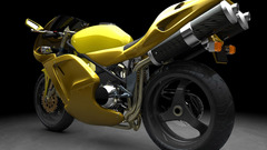 Yellow Sports bike