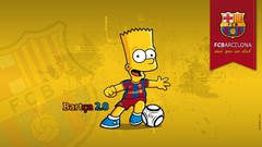 Yellow Sports The Simpsons cartoons soccer FC Barcelona Bart 