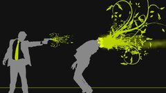 Yellow white back can walls stand