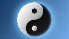Yin and yang Symbols blue background