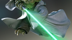 yoda star wars digital art lightsaber jedi render