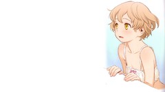 Young anime girls brunettes yellow eyes open mouth last exile 