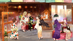 Yukata hats anime girls